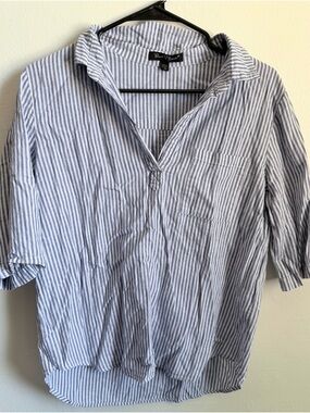 Velvet Heart Blue and White Striped Button-Down Shirt